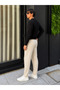 Men's Relax Fit Elastic Waist Jogger Beige Linen Trousers - 5