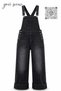 Unisex Wide Leg Loose Fit Denim Salopet Gilet Trousers