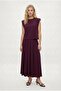 Women's Vanda Modal Touch Padded Sleeveless Blouse Elastic Waist Long Skirt Burgundy Bottom-Top Set - 2