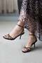 Track Women's Heeled Wrinkled Leather Sandals Black