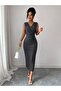 Women's sleeveless crossover neck midi janjan crepe dress