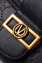 Logo Detailed Printed Women's Small Size Hand and Shoulder Bag Black - 4