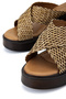 Women's Textile Tan Heeled Slippers - 4