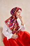 وشاح حرير تويلي مخطط بلون السلمون - 5