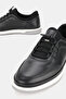 Men's Black Genuine Natural Leather Orthopedic Sole Comfort Smart Lace-Up Shoes - 3