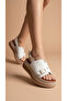 High-Heeled Ankle Buckle Women's Summer Sandals with Gold Buckle Detail on the Front