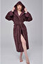 Women's Hooded Collar Pyramid Bamboo Cotton Soft Absorbent Luxury Bathrobe