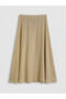 Lcw Modest Yellow A-Line Skirt with Zipper at the Waist - 5