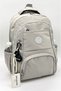 Stone Gray Color Luxury Satin Water Resistant Fabric Unisex Large Size Middle School High School School Backpack and Travel Bag