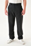 Elastic Waist Hidden Button Fabric |   Baggy Men's Trousers - 2
