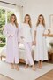 New Season Women's Pink Shawl Collar Patterned Buttoned Cotton Plus Size Maternity Dressing Gown Pajama Set Nightgown Maternity Set - 3