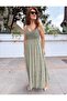 Italian Bohemian Lined Strappy Lace Dress Khaki - 2