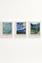 White Wooden Framed 3 Piece Set Painting Huhu269 - Triple Painting Set White Frame