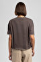 Lola Women's Basic Crew Neck T-Shirt Brown - 3