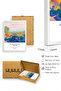 White Wood Framed Abstract Landscape Painting - Vibrant Tones |   Huhu1148 - Single Table White Frame - 2