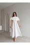 Tate Stoned Cape Midi Dress 4387 - White - 2