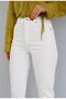 Women's White Mom Jeans High-Waisted White Mom Jeans 100% Natural Cotton Lycra - 3