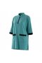 Women's Housemaid Uniform Set with Tunic Top and Matching Trousers, Quarter Sleeve, Mandarin Collar with Half Zip, Contrast Trim Pockets [BS49] (GREEN, XL) - 3