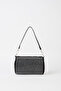 Women's Zerrin Rowed White Stone Suede Cylinder Zipper Closure Mini Handbag and Shoulder Bag - 4
