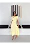 Women's Balloon Sleeve Belted Flared Midi Dress - 2