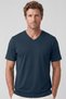 Men's Vision V-Neck Premium Quality Dense Textured Cotton T-Shirt Navy Blue M102-R0220-07