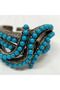Bronze vintage women's ring authentic copper jewelry tiny turquoise inlaid band adjustable - 5