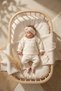 Baby Girl Cinnamon Lace Collared Hospital Outfit and Ecru Ribbed 5-Piece Boho Set - 100% Soft Cotton