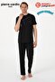 Paris Premium Men's Crew Neck Relaxed Fit Cotton Short Sleeve Casual Pajama Set