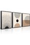 Mid Century Modern Wall Art for Living and Bedroom Print Canvas Black Framed Painting Home Decor Office Gift Set of 3 12x16 Inch FRAMED