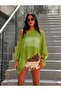 Women's Summer Oversize Asymmetric Loose Light Transparent Knitted Cape Poncho - 2