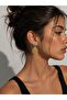 Gold Eye |   Turquoise Stone Flower of Life Patterned Dangle Earrings for Women - 2