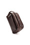 Acura Dark Brown Genuine Leather Zippered Portfolio Handbag - 7