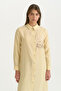 Sea Shell Detailed Shirt Collar Lyocell Tunic - Yellow - 2