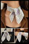 Lilac Floral Patterned 45X45 Summer Chiffon Scarf |   Women's Neck Hair Bag Accessory