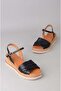 Seç 83 genuine leather wedge heel sandal (heel height: 5 cm) black - 8