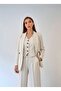 Premium Women's Striped White Jacket Vest Trousers 3-Piece Set – Modern Office Elegance - 3