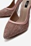 Women's Pink Straw Weave Detailed Slingback 9 Cm. Thin High Heel Shoes Stiletto - 3