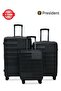 PP 3-piece luggage set High-quality Travel bag (S,M,L) spinner wheels (Black)