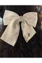 Stone Detailed Premium Satin Bow Hair Clip - 5