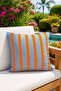 Orange Striped Throw Pillow Cover 45X45 cm - 2