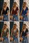 The Most Comfortable Expression of Elegance - Women's Lace Detailed V-Neck Viscose Blouse |   Vyg-33 - 5