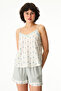 Women's Viscose Lounge Serenity Striped Shorts - Light Green - 5