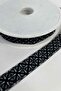 Noirline Ottoman Minimal Velvet Decorative Strip – Black and White Design 1 Meter - 2