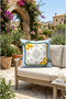 Amalfi Lemon Patterned Digital Printing Blue, Yellow, White Square Throw Pillow 43 X 43 cm Double-Sided Pillow Cover with Hidden Zipper - 7