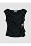 Flowing Neckline Gathered Blouse - 5