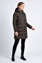 Women Brand Logo Long Sleeve Puffer Jacket, Olive - 4