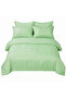 6 Piece Double Duvet Cover Set with Elastic Fitted Sheet - Microfiber Satin Stripe 200x200+30cm Deep Pocket Hotel Quality Luxury - 3