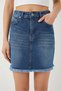 Women's Tasseled Mini Cotton Navy Blue Denim Skirt - 6