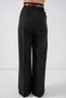 Women's High Waist Belted Palazzo Wide Leg Black Trousers - 5