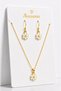 Daisy Figured Gold Color Necklace and Earring Jewelry Set – Minimalist Women's Accessory